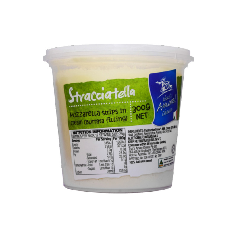 AMORE - CHEESE (C) (F) - STRACCIATELLA (300GM) X 12 ( 10012 00300FRO)