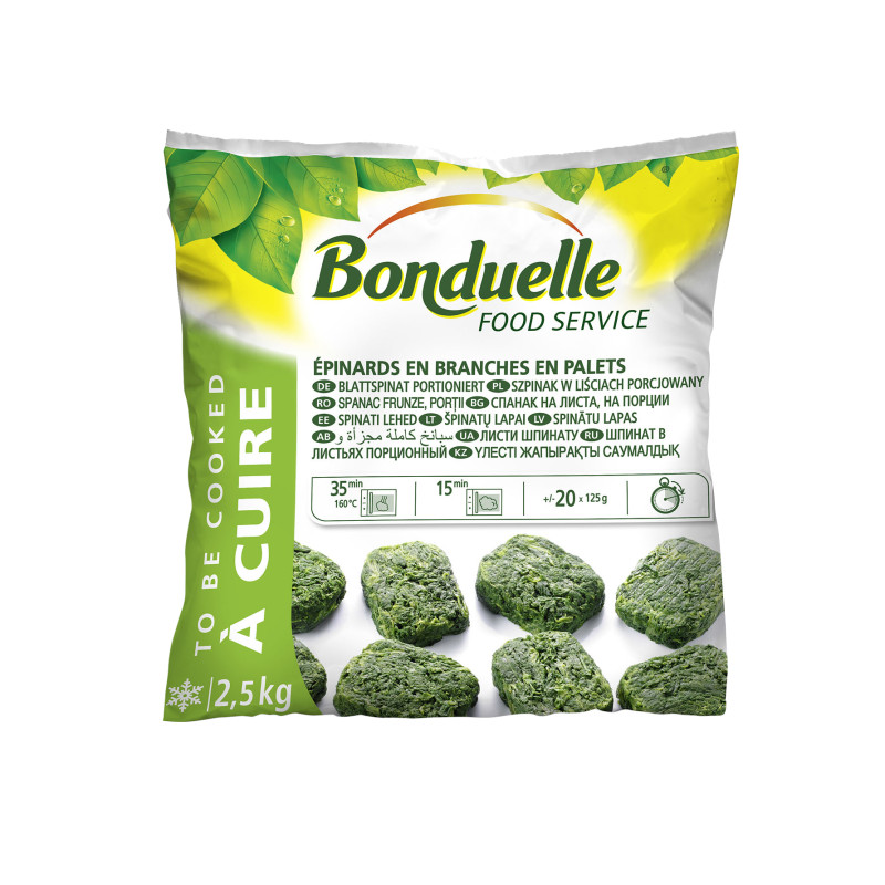 BONDUELLE FROZEN VEGE SPINACH LEAF 1KG