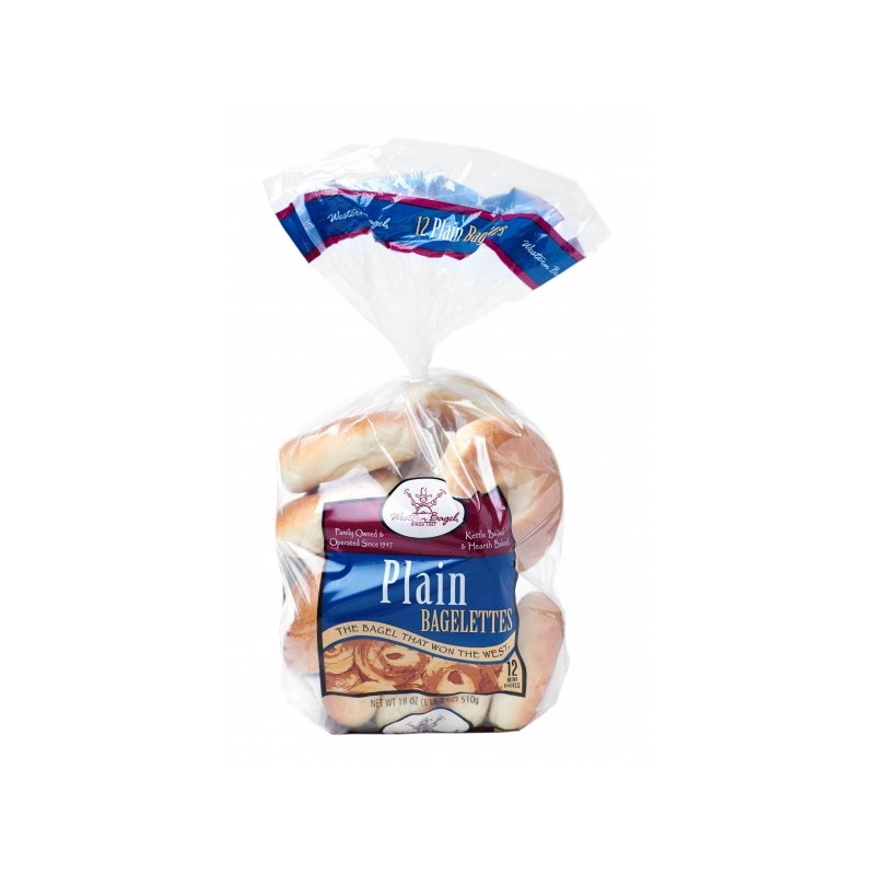 WESTERN  BAGEL - MINI BAGELETTES PLAIN - (12 PC/PKT) 510GM X 10 (51301) (B:6707)