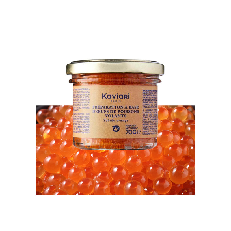 KAVIARI - ROE 70G - TOBIKO (FLYING FISH) ORANGE (990533) (B:0508)