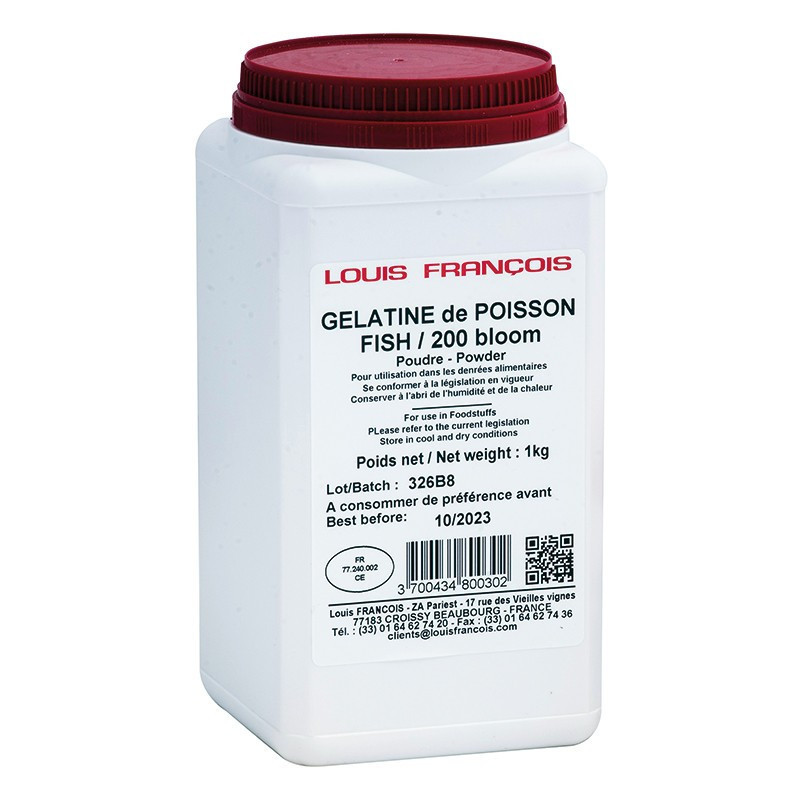 LOUIS FRANCOIS - 1KG X 12 - FISH GELATINE POWDER (009980) (B:0302)