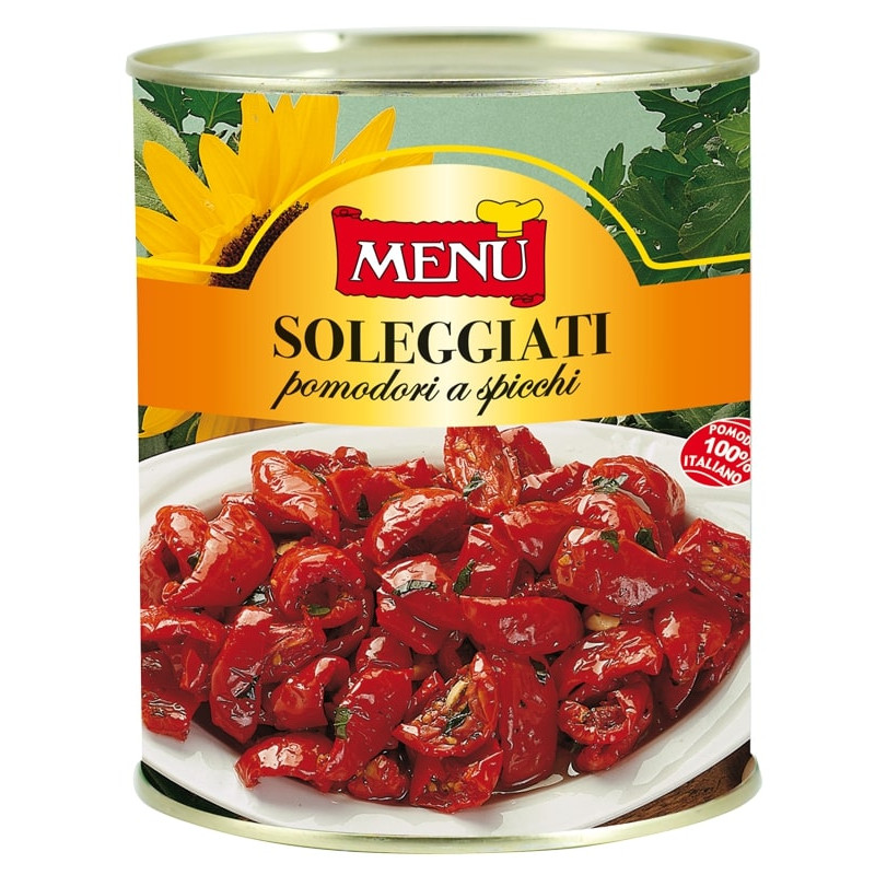 MENU - TOMATOES - SEMI DRIED (SOLEGGIATI POM.A SPICCHI) - 800GM X 6 (TX1X) (B:1666)
