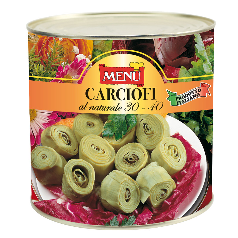 MENU - ARTICHOKE - NATURAL WHOLE 30/40 (CARCIOFI INTERI AL NATURALE) - 2.5KG X 6/3 (HP8) (B:3876)