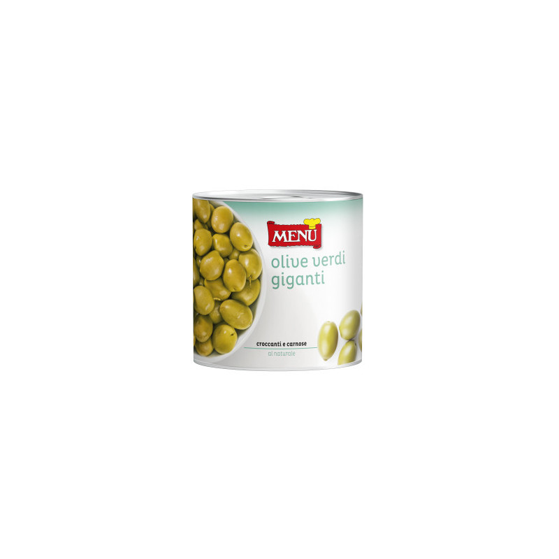 MENU - OLIVE - GIANT GREEN WITH STONE IN BRINE (OLIVE VERDI GIG) - 2.65KG X 6/3 (U63) (B:1803)