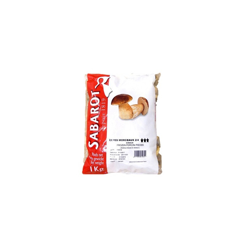 SABAROT - FROZEN MUSHROOM - 1KG X 5 - PIECES OF CEPES 2/4 (PF03455) (B:0304)