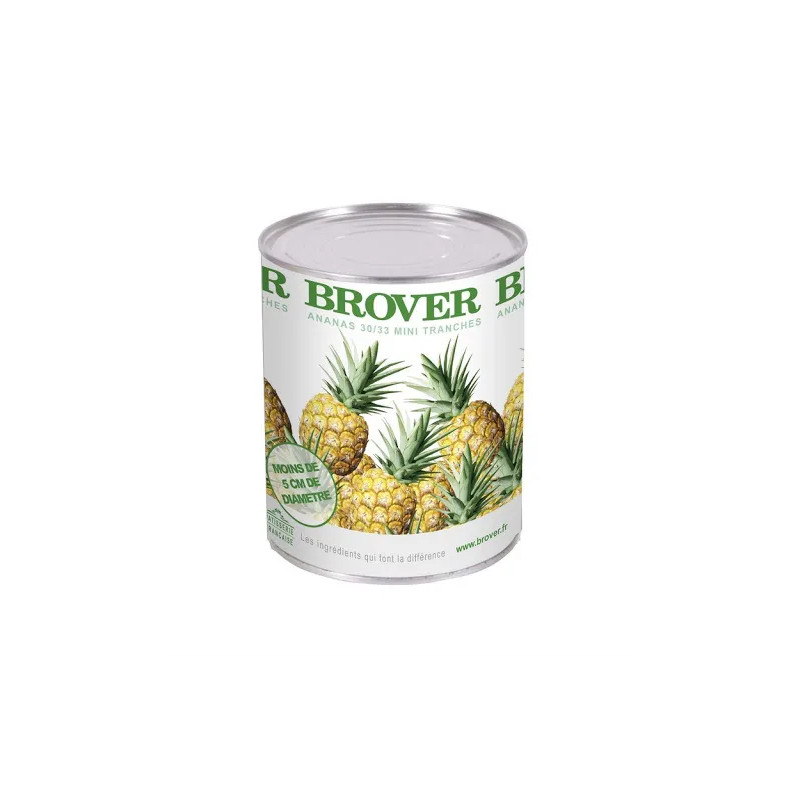 BROVER CANNED FRUIT PINEAPPLE MINI (32 SLICE) 1KG